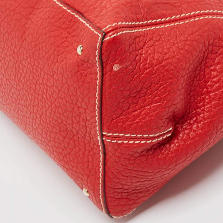 Pre Owned CH Carolina Herrera Red Leather Shoulder Bag