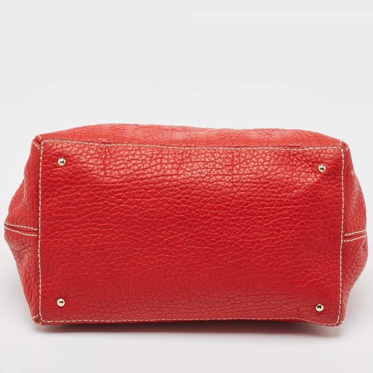 Pre Owned CH Carolina Herrera Red Leather Shoulder Bag