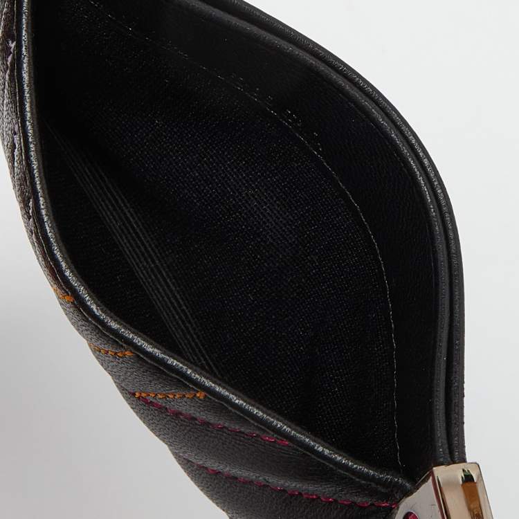 Pre Owned CH Carolina Herrera Black Quilted Leather Card Holder