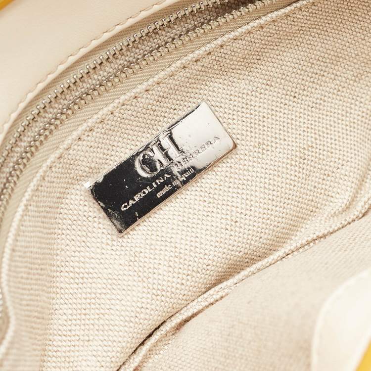 Pre Owned CH Carolina Herrera Yellow Quilted Leather Chain Clutch