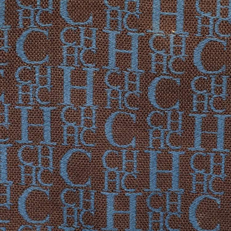 Pre Owned CH Carolina Herrera Mustard Monogram Embossed Leather Large Andy Boston Bag