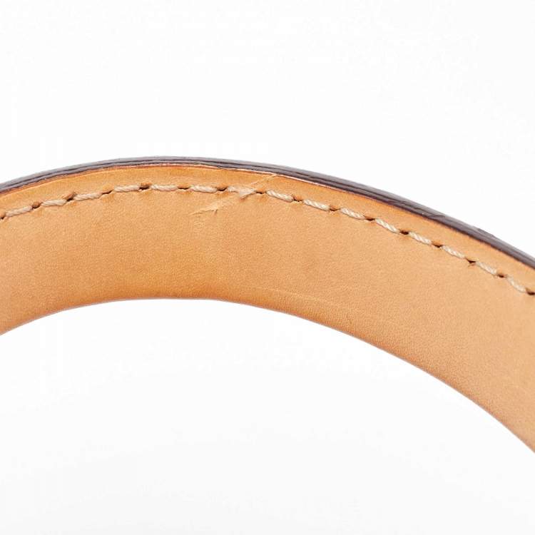 Pre Owned CH Carolina Herrera Mustard Monogram Embossed Leather Large Andy Boston Bag