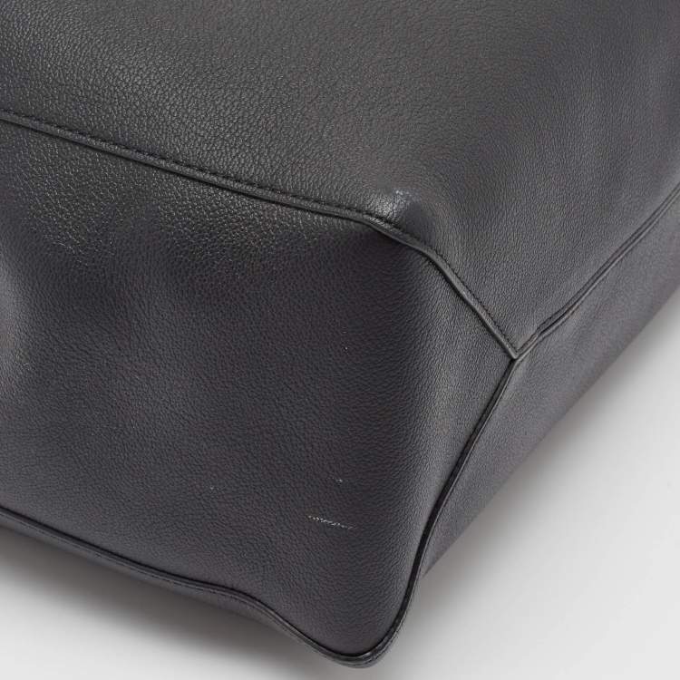 Pre Owned CH Carolina Herrera Black Leather Editors Shopping Zip Tote