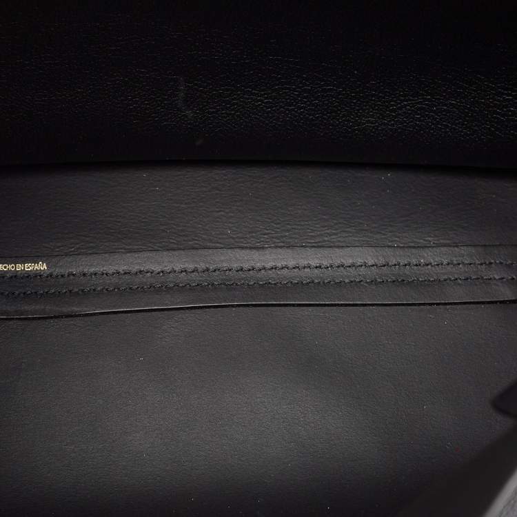 Pre Owned CH Carolina Herrera Black Leather Editors Shopping Zip Tote