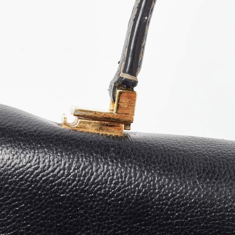 Pre Owned CH Carolina Herrera Tri Color Monogram Coated Canvas and Leather Top Handle Bag
