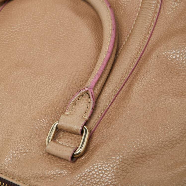 Pre Owned CH Carolina Herrera Beige Leather Matteo Satchel