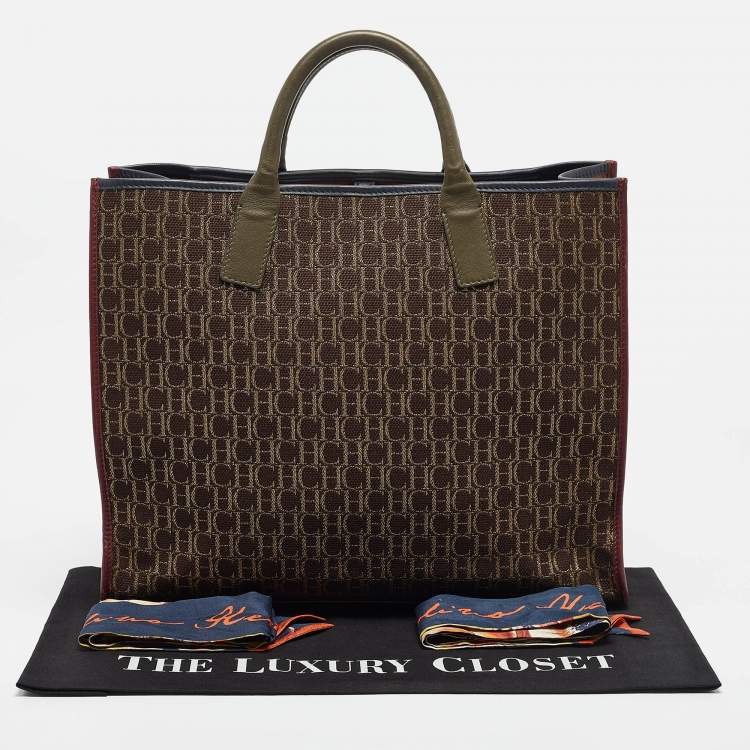Pre Owned CH Carolina Herrera Multicolor Monogram Canvas Large Chic Shopping Tote