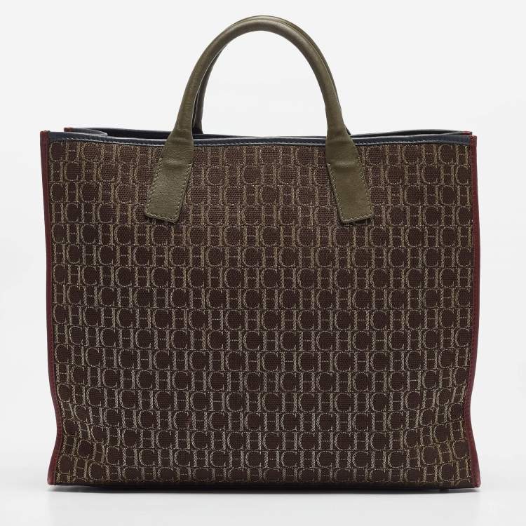 Pre Owned CH Carolina Herrera Multicolor Monogram Canvas Large Chic Shopping Tote