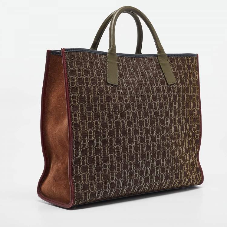 Pre Owned CH Carolina Herrera Multicolor Monogram Canvas Large Chic Shopping Tote