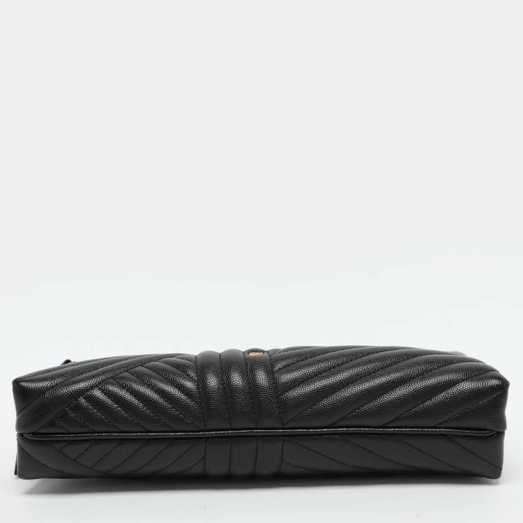 Pre Owned CH Carolina Herrera Black Quilted Leather Crossbody Bag