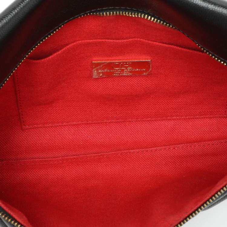 Pre Owned CH Carolina Herrera Black Quilted Leather Crossbody Bag
