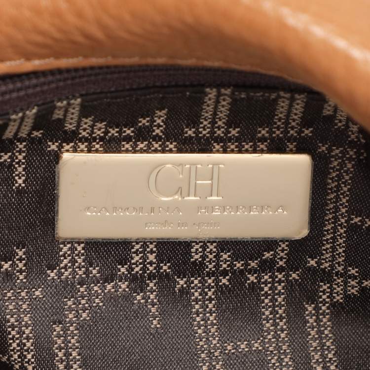 Pre Owned CH Carolina Herrera Brown Leather Shoulder Bag