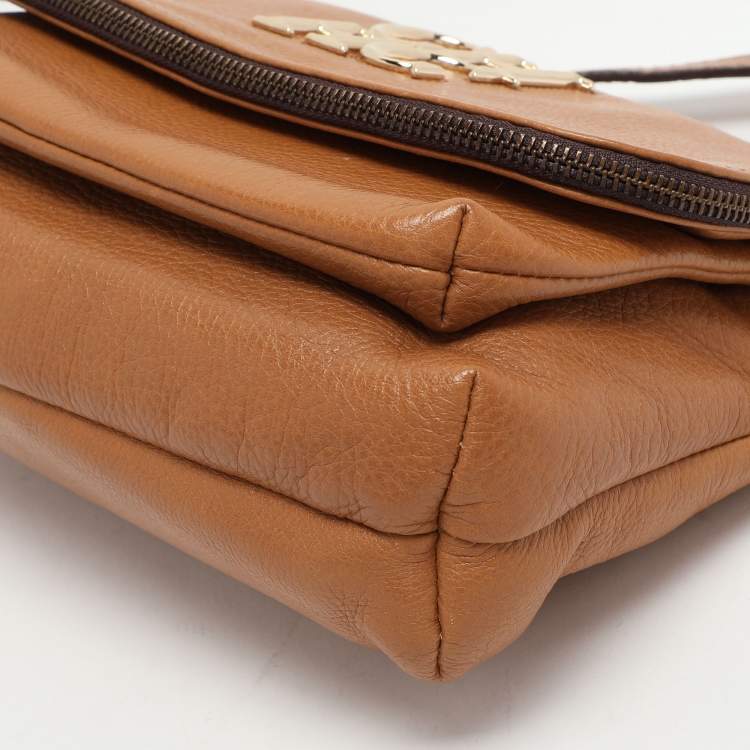Pre Owned CH Carolina Herrera Brown Leather Shoulder Bag