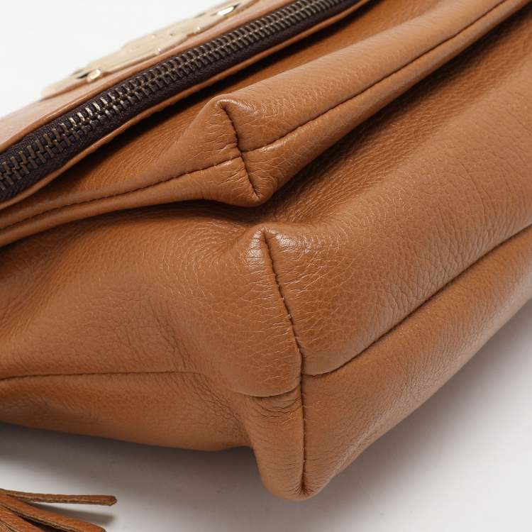 Pre Owned CH Carolina Herrera Brown Leather Shoulder Bag