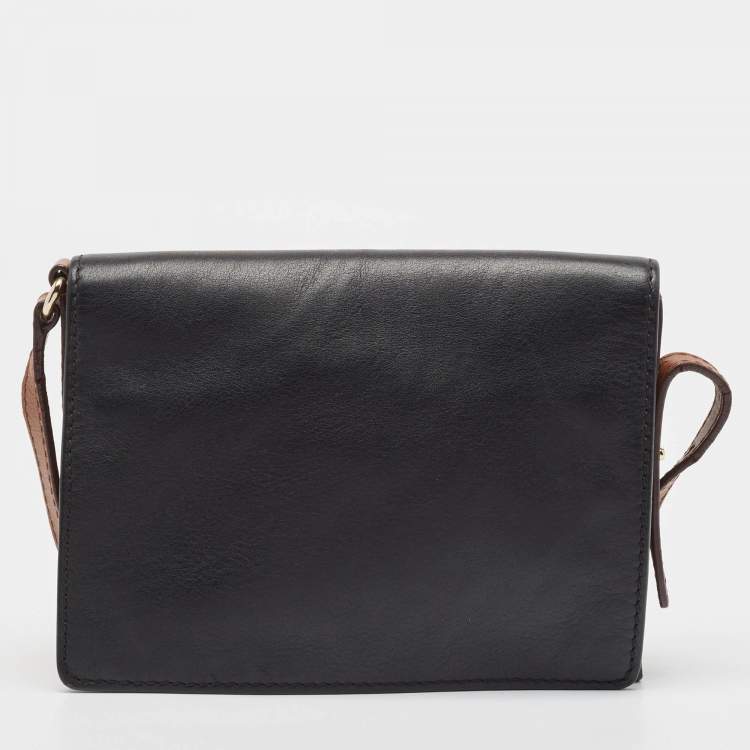 Pre Owned CH Carolina Herrera Tricolor Leather Tassel Flap Crossbody Bag
