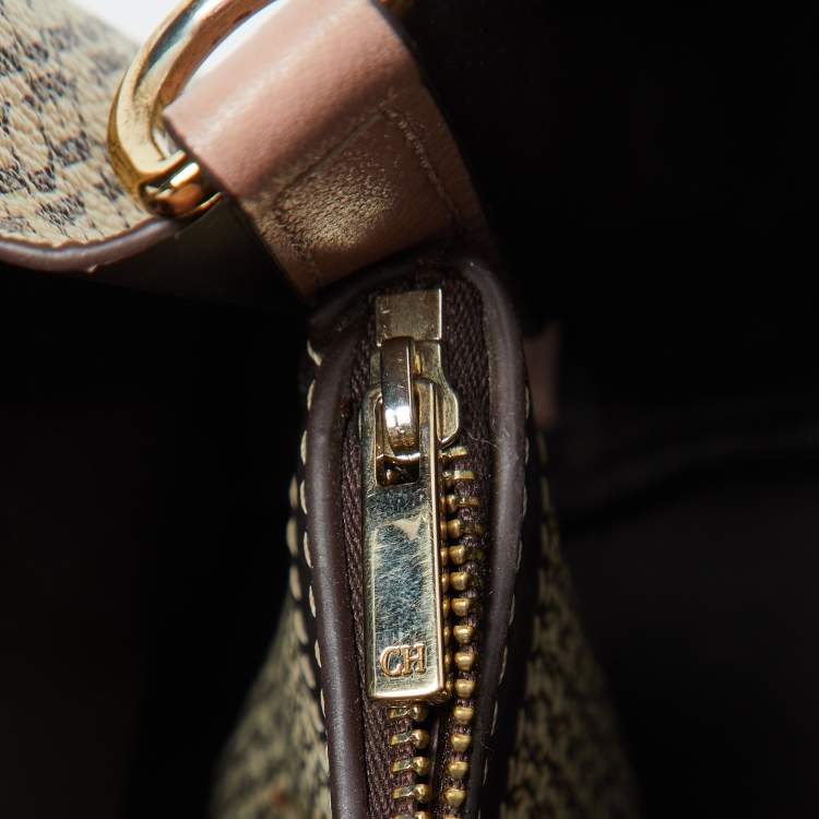Pre Owned CH Carolina Herrera Tricolor Signature Coated Canvas and Leather Matryoshka Padlock Tote
