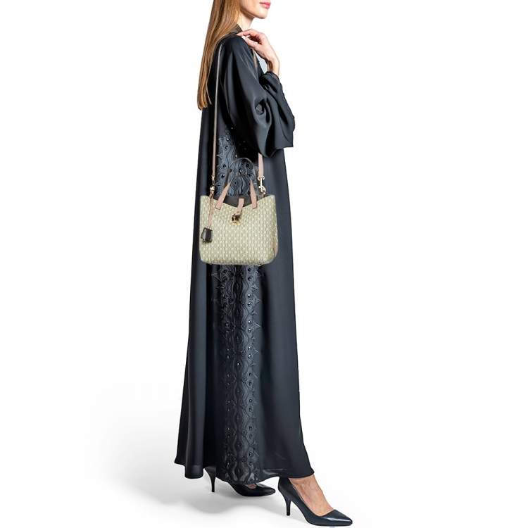 Pre Owned CH Carolina Herrera Tricolor Signature Coated Canvas and Leather Matryoshka Padlock Tote