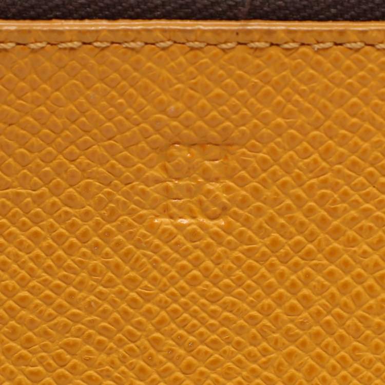 Pre Owned CH Carolina Herrera Yellow Embossed Leather Wallet