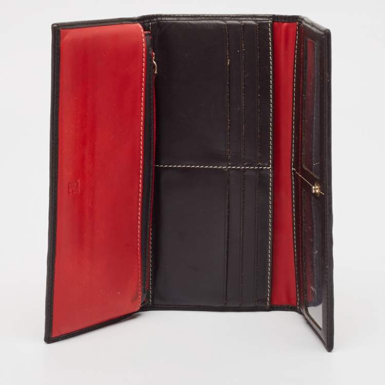 Pre Owned CH Carolina Herrera Multicolor Monogram Canvas and Leather Continental Wallet