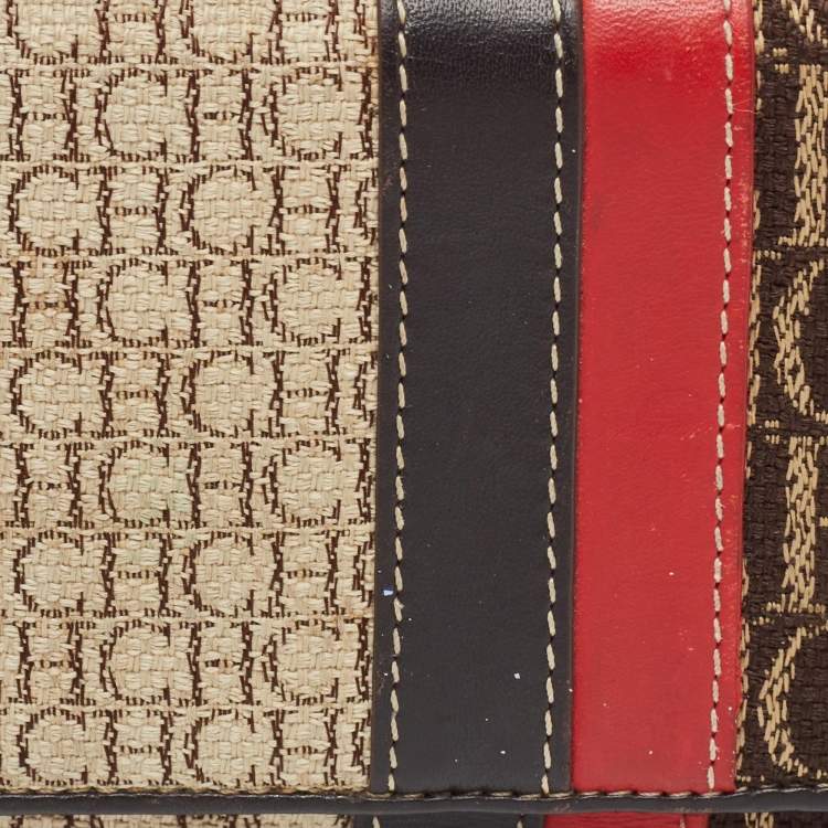 Pre Owned CH Carolina Herrera Multicolor Monogram Canvas and Leather Continental Wallet