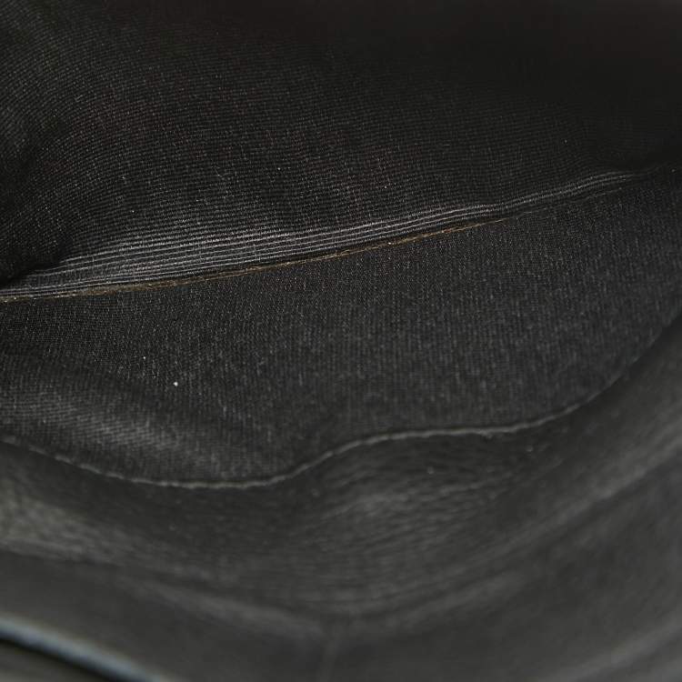 Pre Owned CH Carolina Herrera Black Monogram Embossed Leather Trifold Continental Wallet