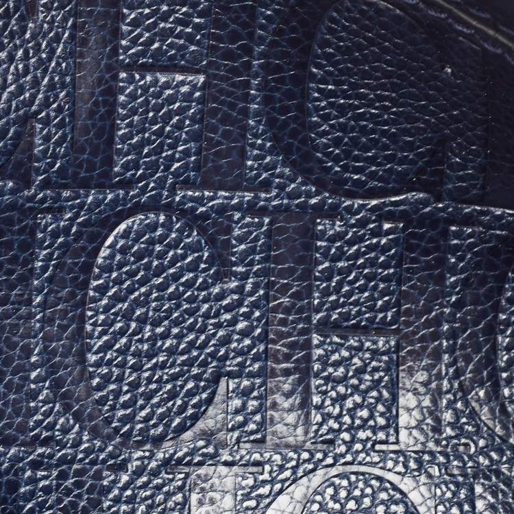 Pre Owned CH Carolina Herrera Blue Leather Minuetto Flap Top Handle Bag