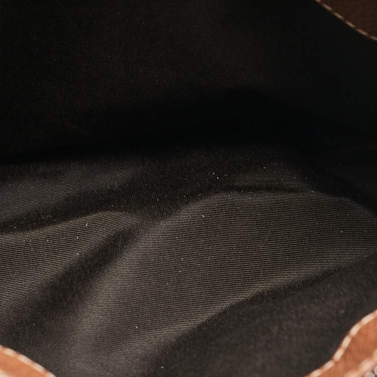 Pre Owned CH Carolina Herrera Brown Pebbled Leather Matteo Tote