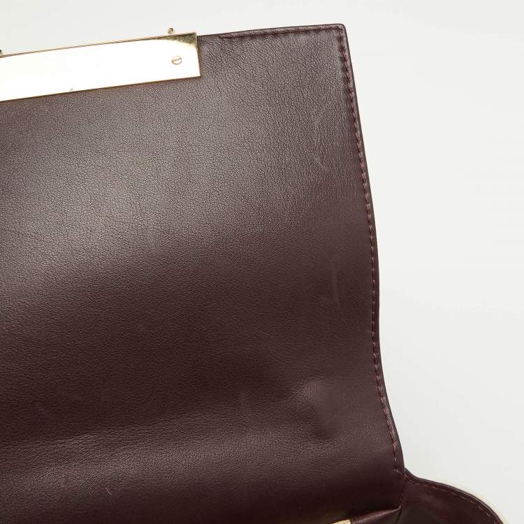 Pre Owned CH Carolina Herrera Tri Color Leather Flap Shoulder Bag