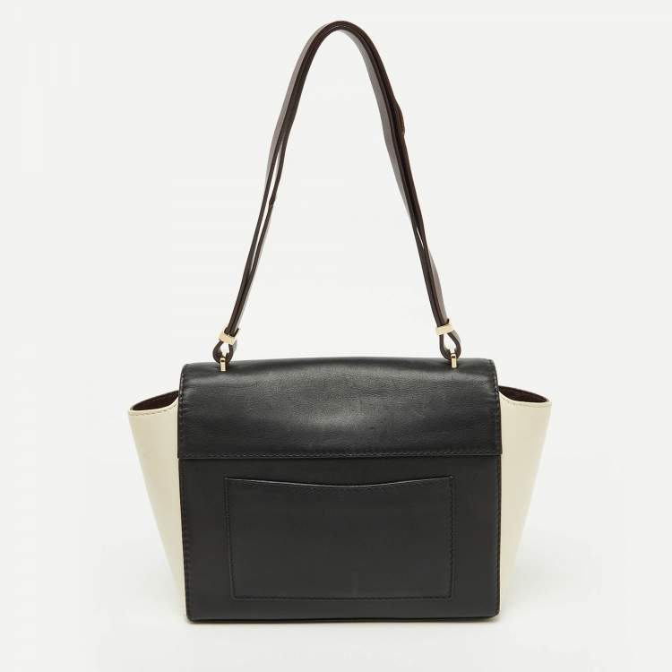 Pre Owned CH Carolina Herrera Tri Color Leather Flap Shoulder Bag