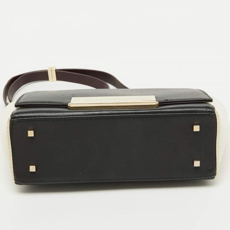 Pre Owned CH Carolina Herrera Tri Color Leather Flap Shoulder Bag