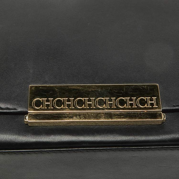 Pre Owned CH Carolina Herrera Tri Color Leather Flap Shoulder Bag