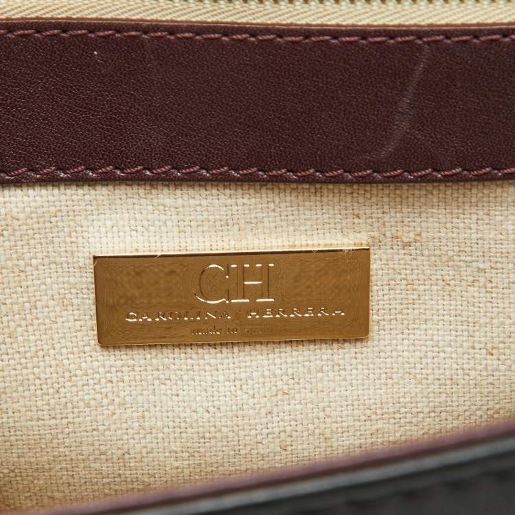 Pre Owned CH Carolina Herrera Tri Color Leather Flap Shoulder Bag