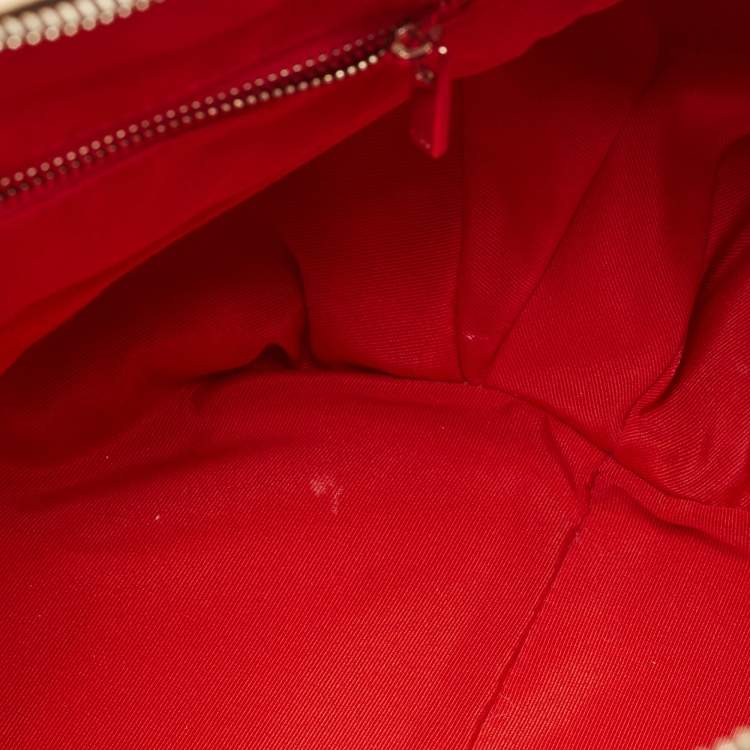 Pre Owned CH Carolina Herrera Gold Monogram Embossed Leather Dahlia Hobo