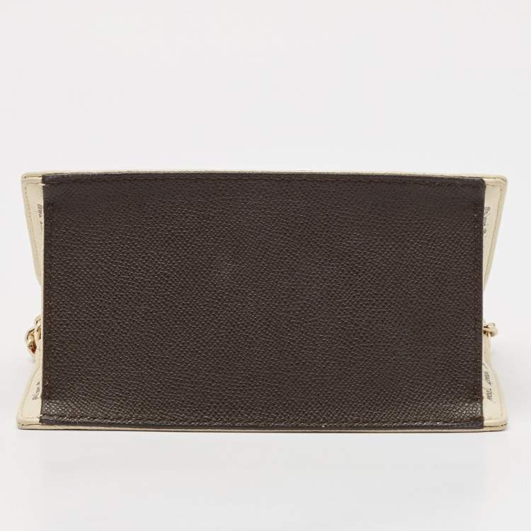 Pre Owned Carolina Herrera Tricolor Monogram Leather Small Carry On Crossbody Bag 