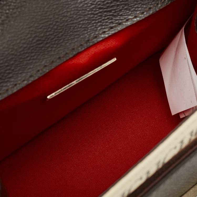 Pre Owned Carolina Herrera Tricolor Monogram Leather Small Carry On Crossbody Bag 