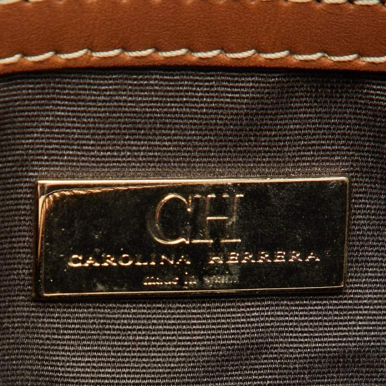 Pre Owned CH Carolina Herrera Multicolor Monogram Coated Canvas and Leather Andy Boston Bag