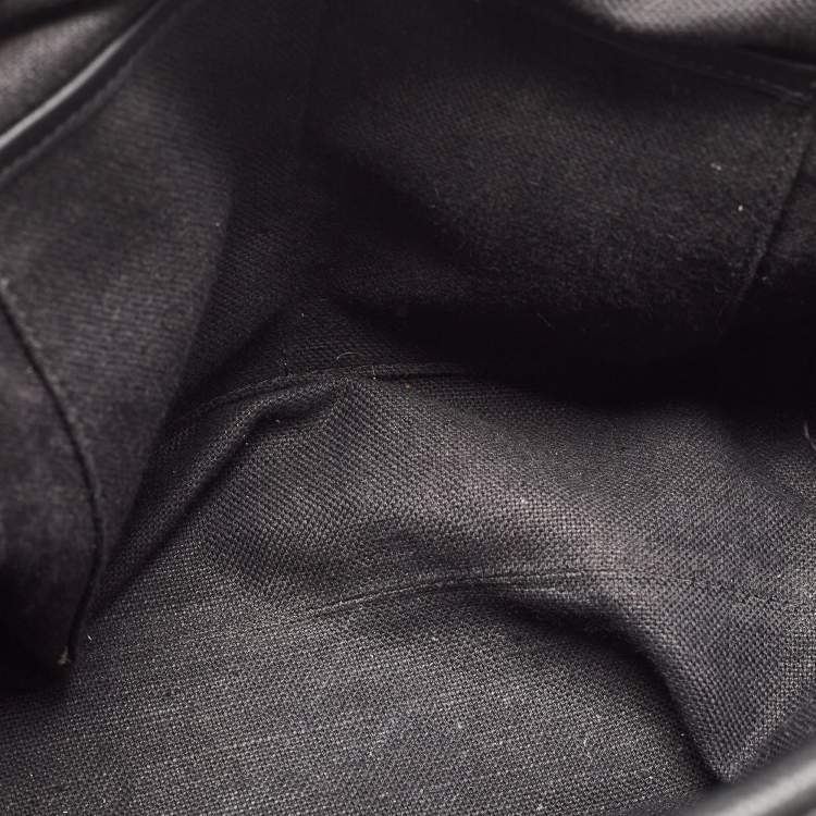 Pre Owned CH Carolina Herrera Black Embossed Leather Duke Satchel