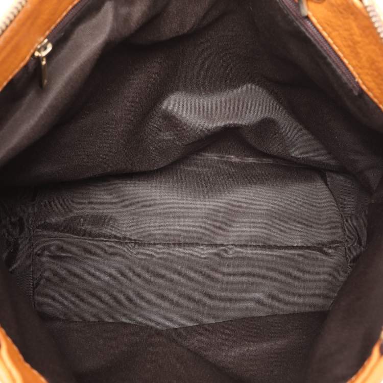 Pre Owned CH Carolina Herrera Tri Color Leather and Suede Tassel Tote