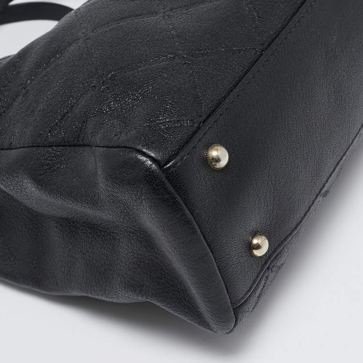 Pre Owned CH Carolina Herrera Black Quilted Leather Chain Tote
