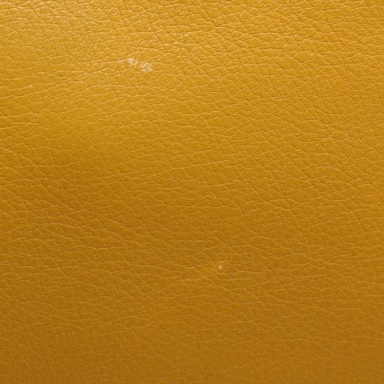 Pre Owned CH Carolina Herrera Yellow Leather Flap Shoulder Bag