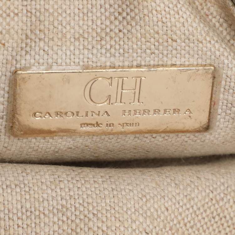 Pre Owned CH Carolina Herrera Yellow Leather Flap Shoulder Bag