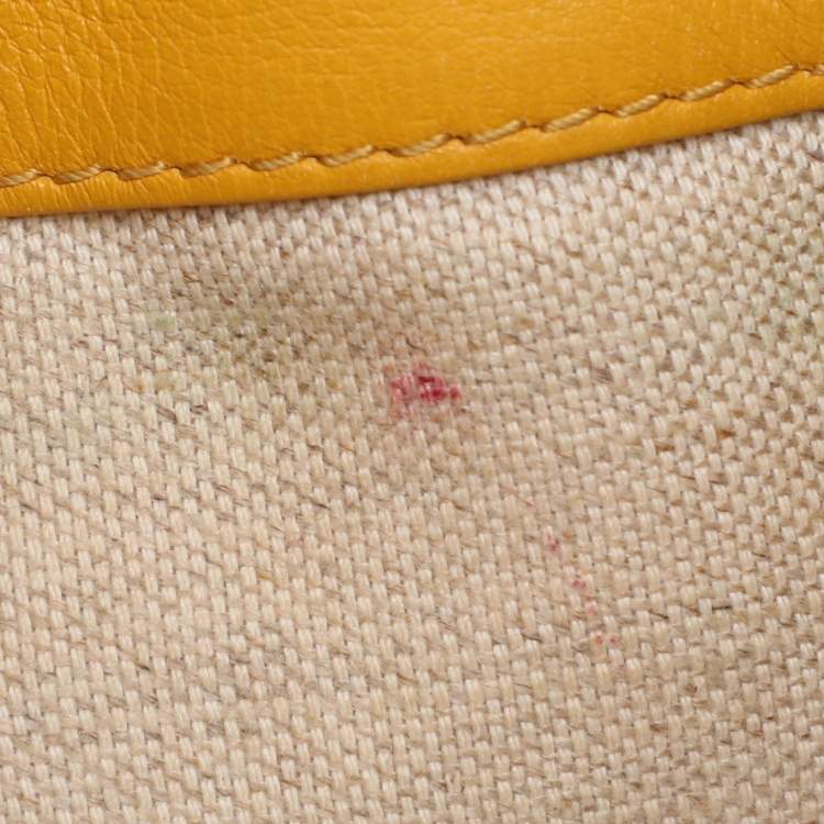 Pre Owned CH Carolina Herrera Yellow Leather Flap Shoulder Bag