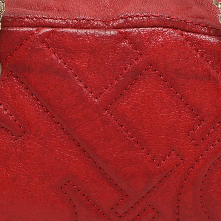 Pre Owned CH Carolina Herrera Red Leather Chain Shoulder Bag