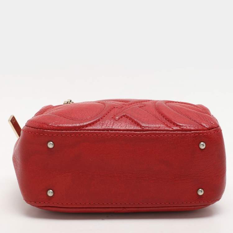 Pre Owned CH Carolina Herrera Red Leather Chain Shoulder Bag