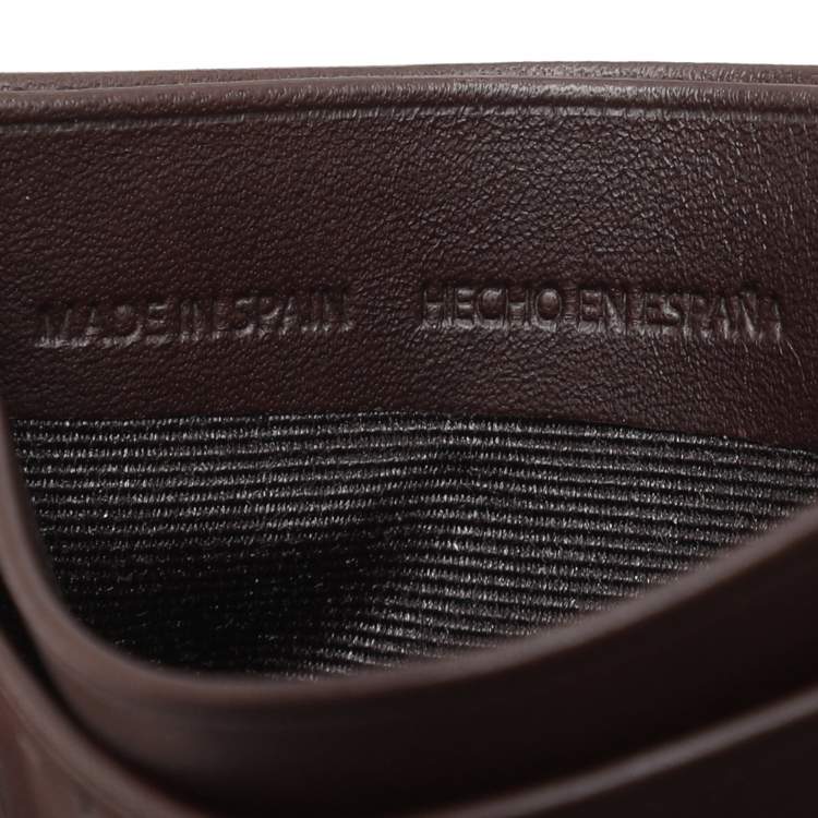 Pre Owned CH Carolina Herrera Brown Leather Card Holder