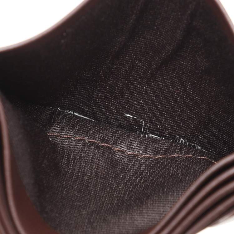 Pre Owned CH Carolina Herrera Brown Leather Card Holder
