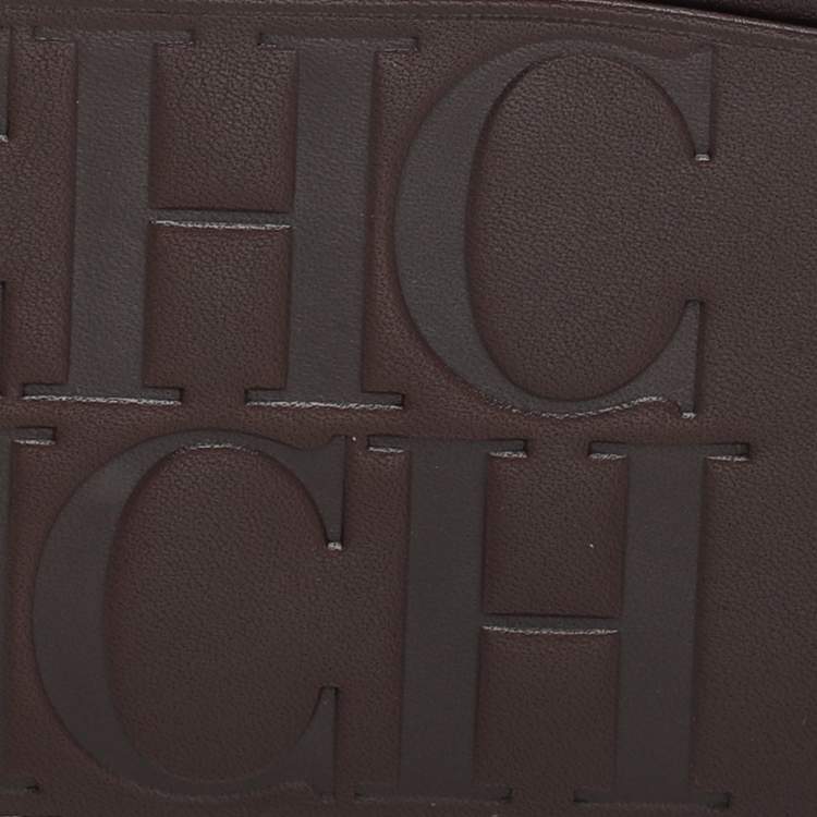 Pre Owned CH Carolina Herrera Brown Leather Card Holder