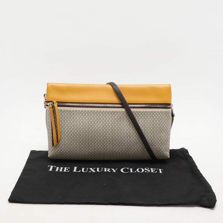 Pre Owned CH Carolina Herrera Multicolor Monogram Coated Canvas and Leather Zip Crossbody Bag