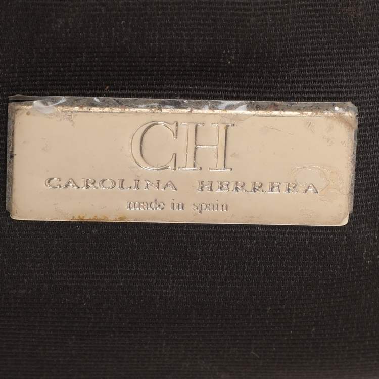 Pre Owned CH Carolina Herrera Brown Leather Chain Clutch