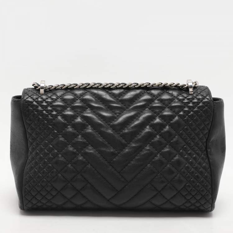 Pre Owned CH Carolina Herrera Black Leather Shoulder Bag